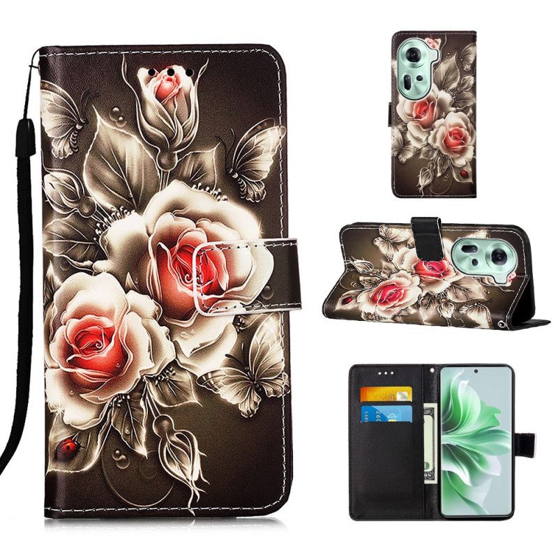 Kotelot Oppo Reno 11 5g Puhelinkuoret Strap Roses