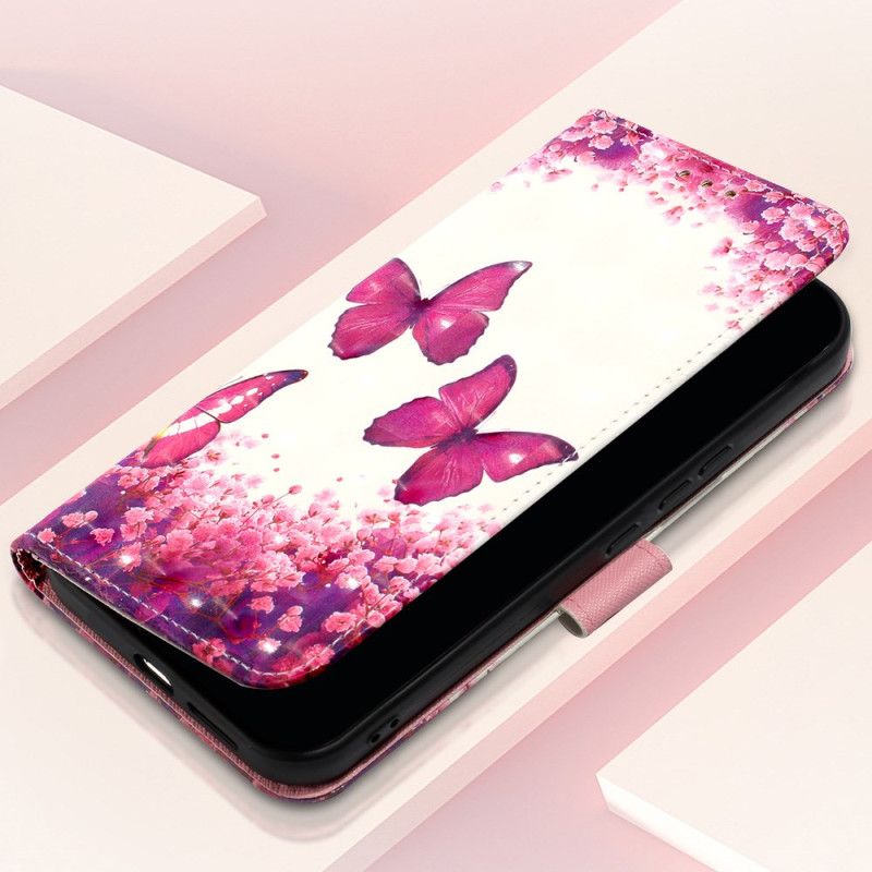 Kotelot Oppo Reno 11 5g Vaaleanpunaiset Perhoset