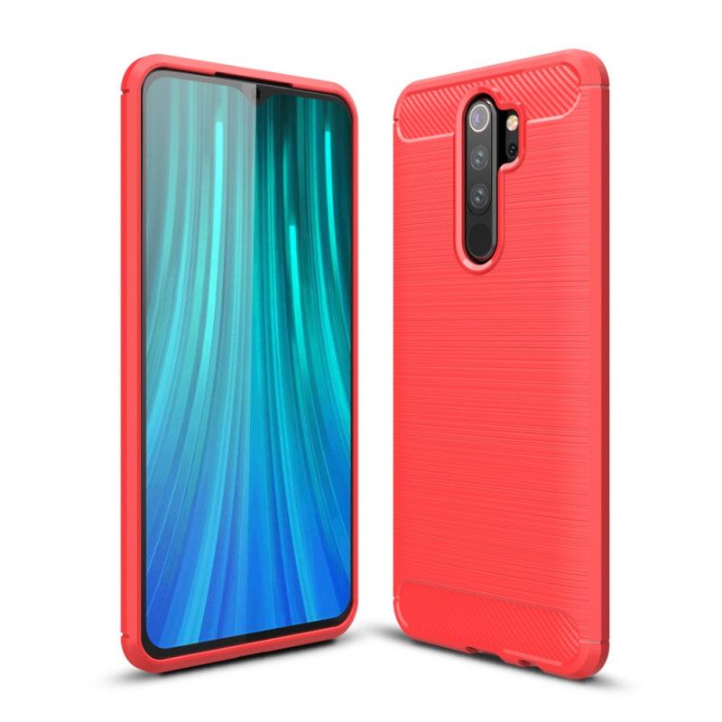 Case Kuoret Xiaomi Redmi Note 8 Pro Punainen Musta Puhelinkuoret Harjattu Hiilikuitu