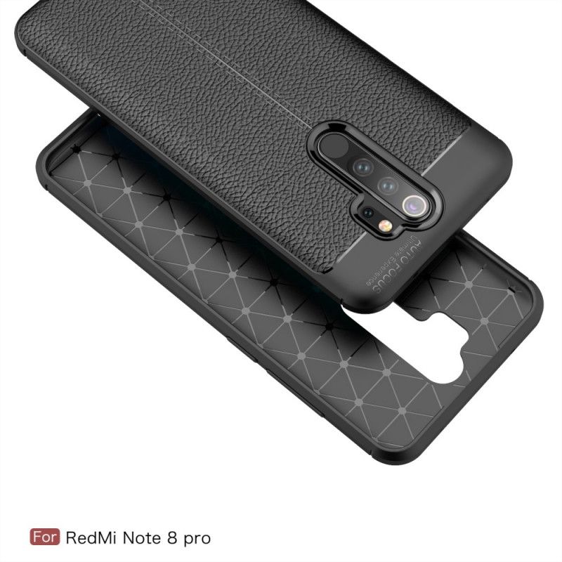 Case Kuoret Xiaomi Redmi Note 8 Pro Punainen Musta Puhelinkuoret Kaksilinjainen Litsi Nahkainen Vaikutus