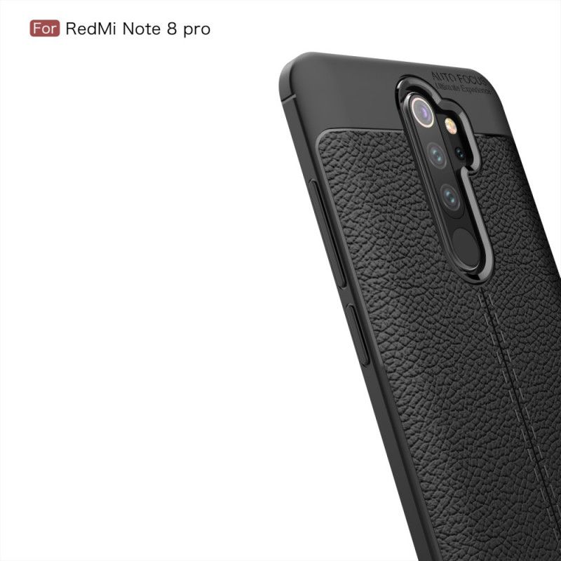 Case Kuoret Xiaomi Redmi Note 8 Pro Punainen Musta Puhelinkuoret Kaksilinjainen Litsi Nahkainen Vaikutus