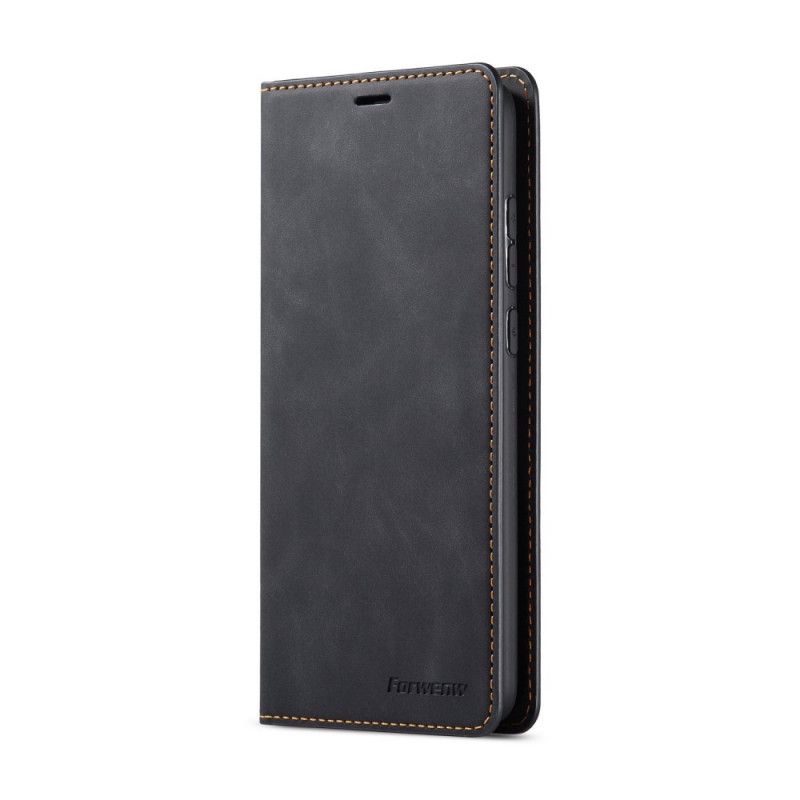 Flip Case Xiaomi Redmi Note 8 Pro Punainen Musta Forwenw Nahkaefekti