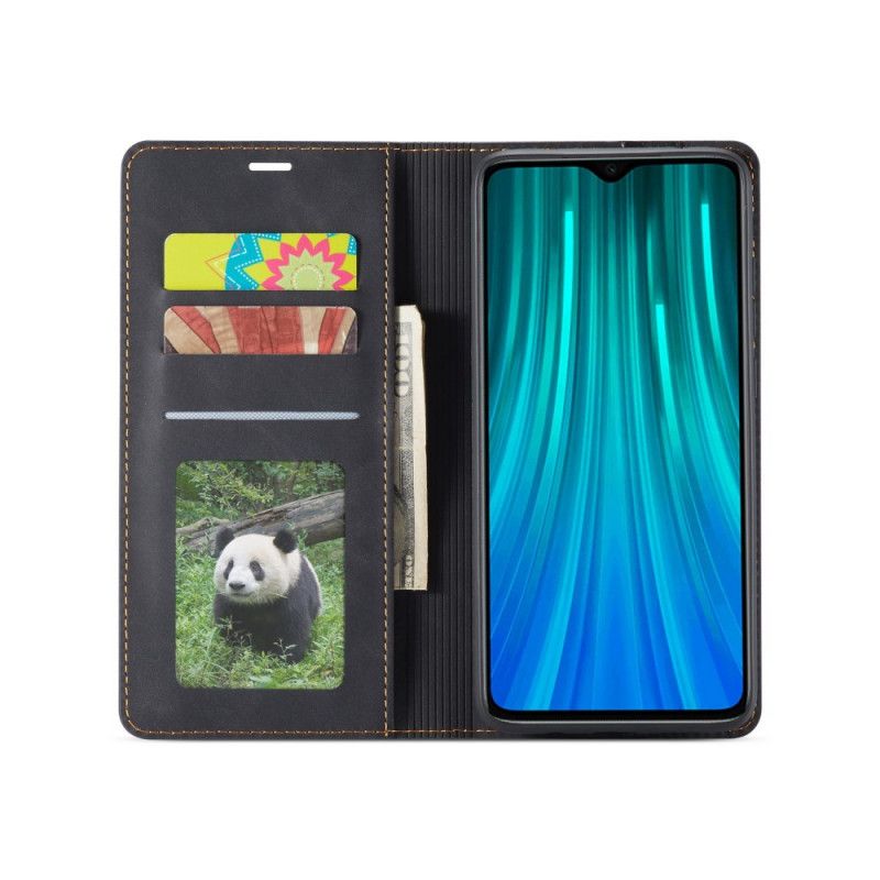 Flip Case Xiaomi Redmi Note 8 Pro Punainen Musta Forwenw Nahkaefekti