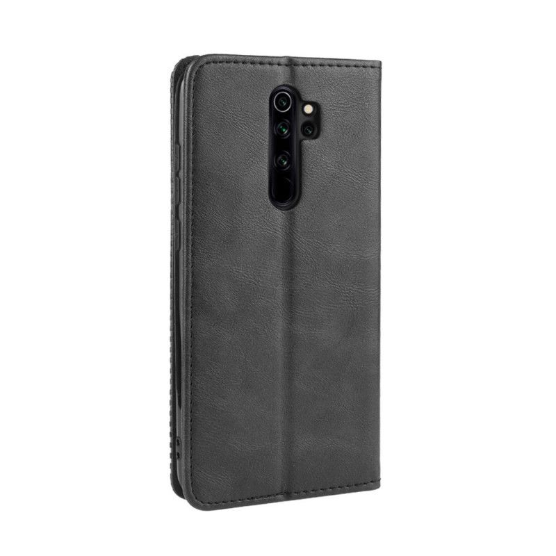 Flip Kotelot Xiaomi Redmi Note 8 Pro Punainen Musta Tyylitelty Vintage-Nahkaefekti