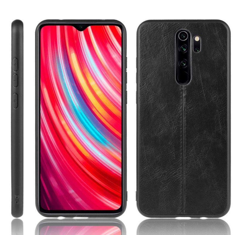 Kuori Xiaomi Redmi Note 8 Pro Punainen Musta Ommeltu Nahkaefekti