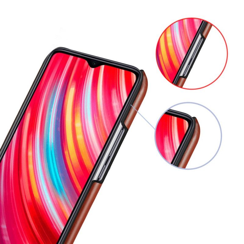 Kuori Xiaomi Redmi Note 8 Pro Tummansininen Punainen Ksq Kaksisävyinen Nahkaefekti