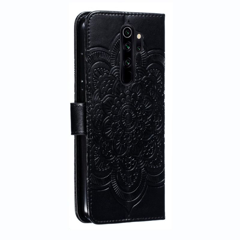 Nahkakotelo Xiaomi Redmi Note 8 Pro Harmaa Musta Puhelinkuoret Koko Mandala