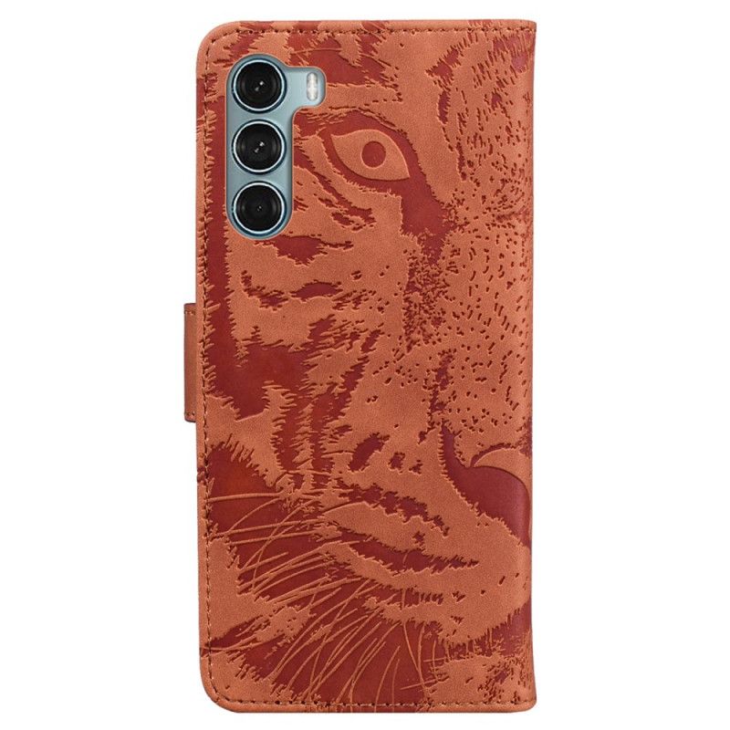 Flip Kotelot Moto G200 5g Tiger Face Print