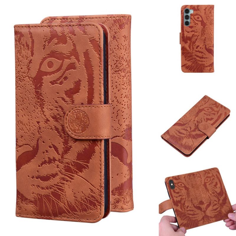 Flip Kotelot Moto G200 5g Tiger Face Print