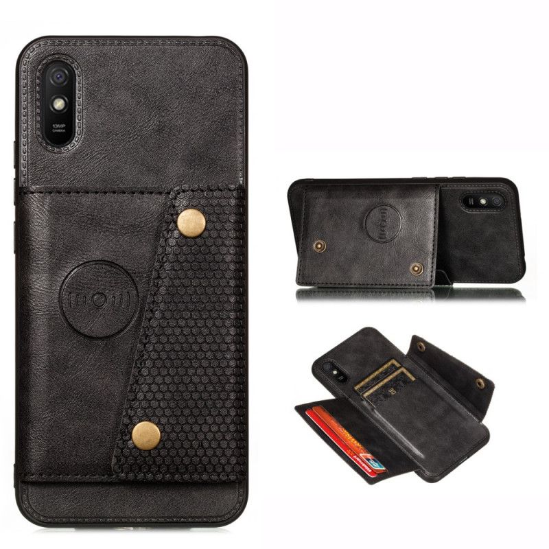 Case Kuoret Xiaomi Redmi 9A Harmaa Musta Puhelinkuoret Snap Lompakko