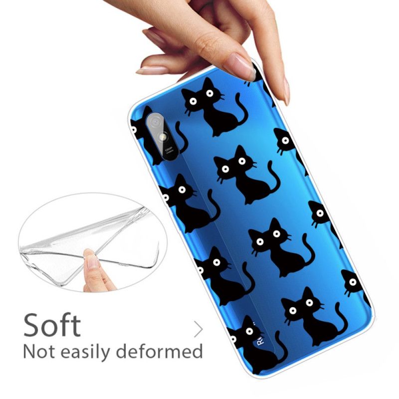 Case Kuoret Xiaomi Redmi 9A Puhelinkuoret Useita Mustia Kissoja