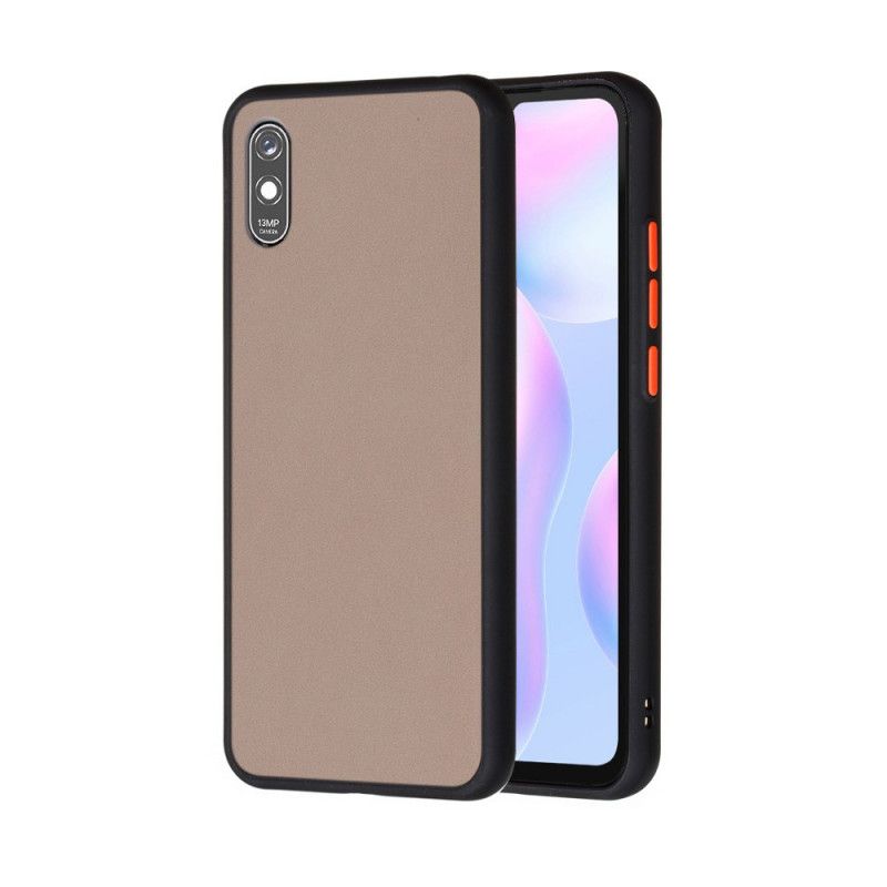 Case Kuoret Xiaomi Redmi 9A Punainen Musta Puhelinkuoret Hybridisilikonivanteen Muotoilu