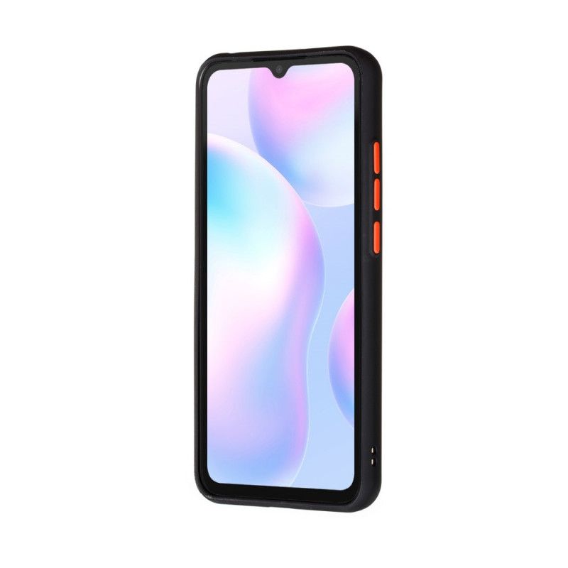 Case Kuoret Xiaomi Redmi 9A Punainen Musta Puhelinkuoret Hybridisilikonivanteen Muotoilu