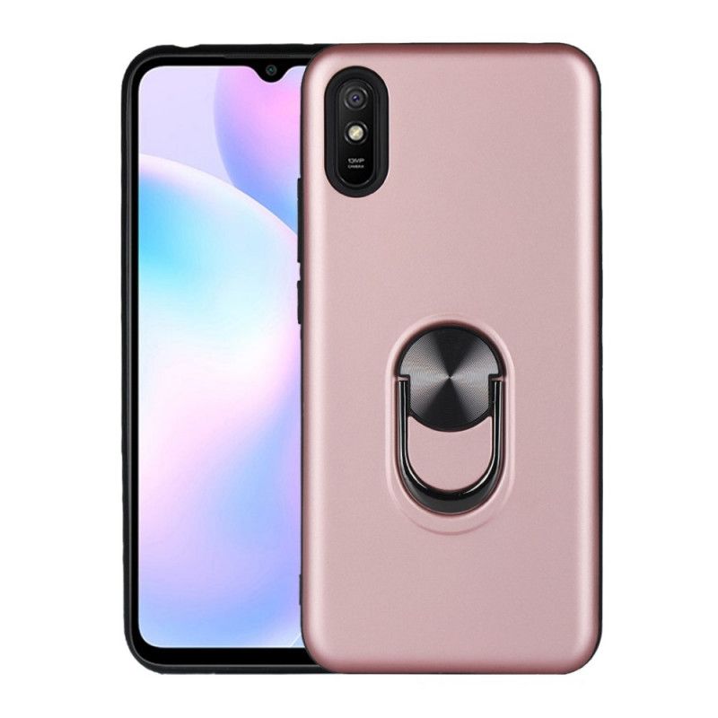 Case Kuoret Xiaomi Redmi 9A Punainen Musta Puhelinkuoret Irrotettava Tukirenkaalla