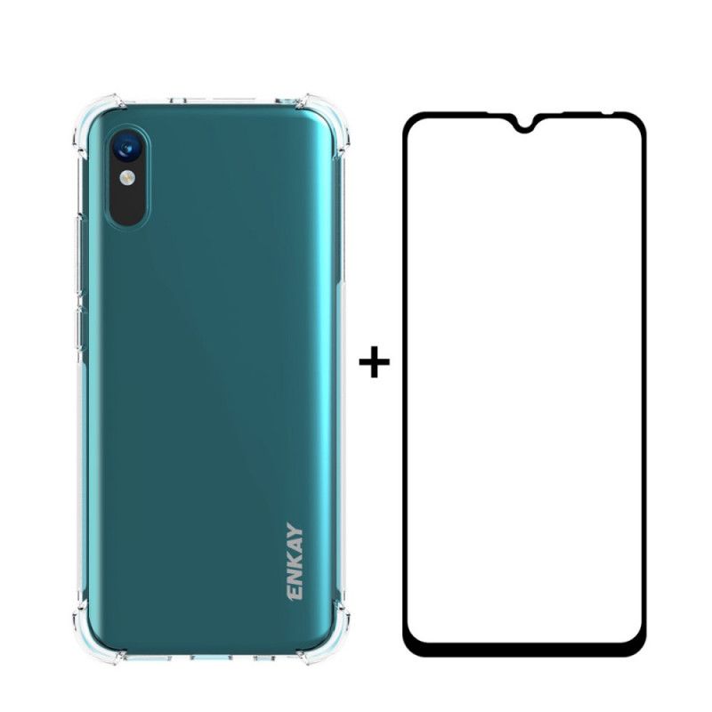 Kuori Xiaomi Redmi 9A Enkay-Kuori Ja Karkaistu Lasi -Yhdistelmä