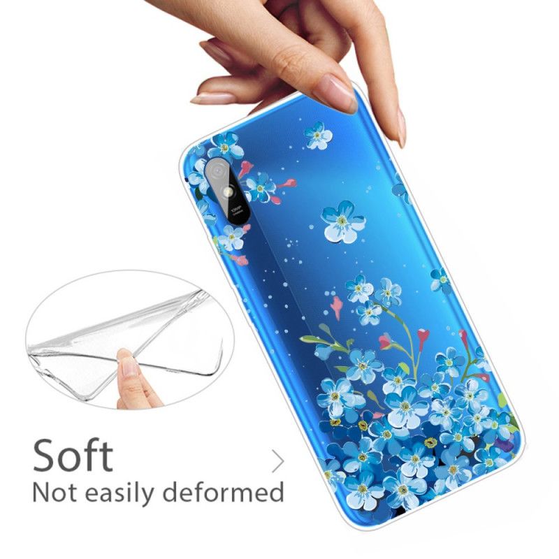 Kuori Xiaomi Redmi 9A Kimppu Sinisiä Kukkia