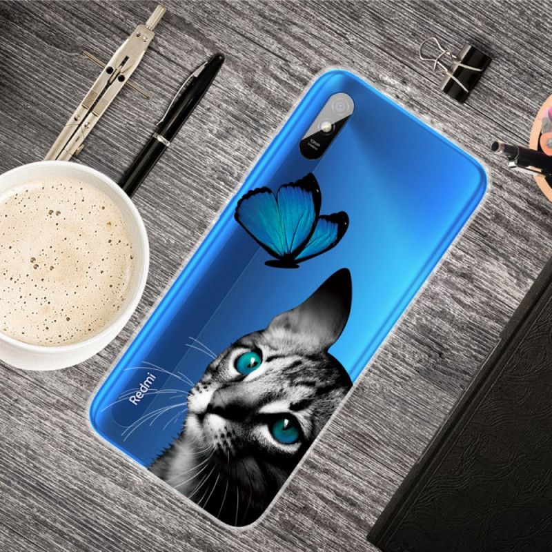 Kuori Xiaomi Redmi 9A Kissa Ja Perhonen