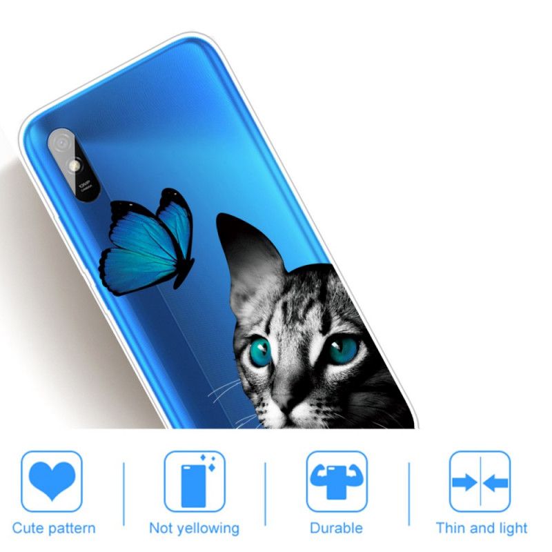 Kuori Xiaomi Redmi 9A Kissa Ja Perhonen