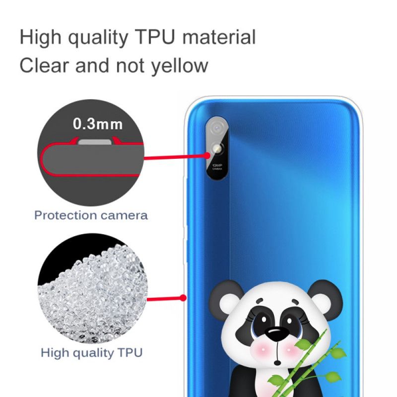 Kuori Xiaomi Redmi 9A Läpinäkyvä Surullinen Panda Suojakuori