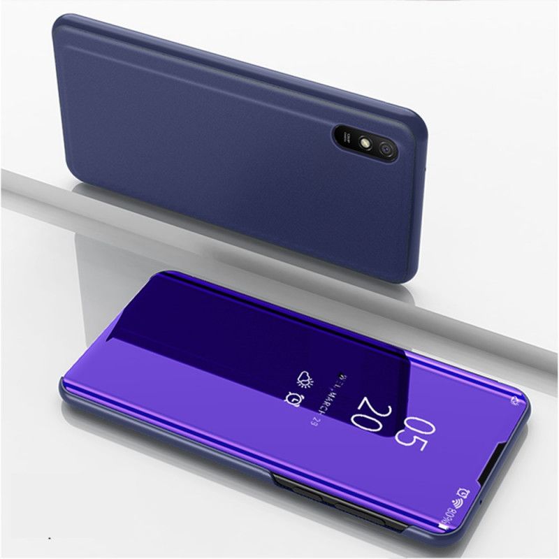 Näkymäkansi Xiaomi Redmi 9A Tummansininen Musta Peili Ja Keinonahka