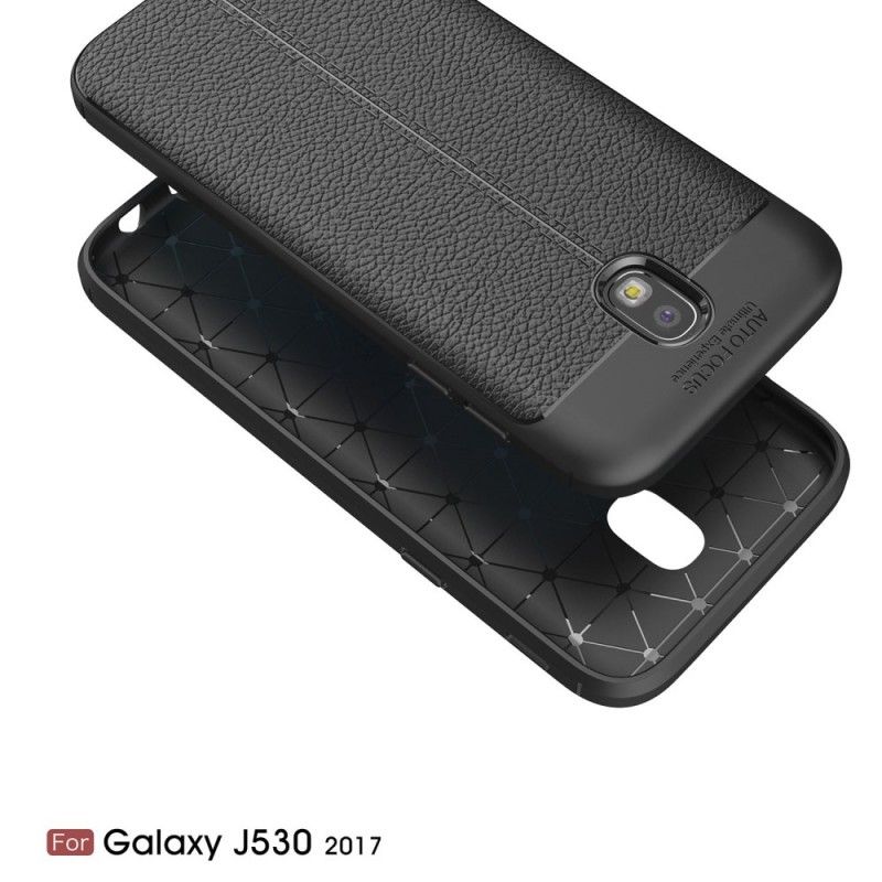 Case Kuoret Samsung Galaxy J5 2017 Harmaa Musta Puhelinkuoret Kaksilinjainen Litsi Nahkainen Vaikutus