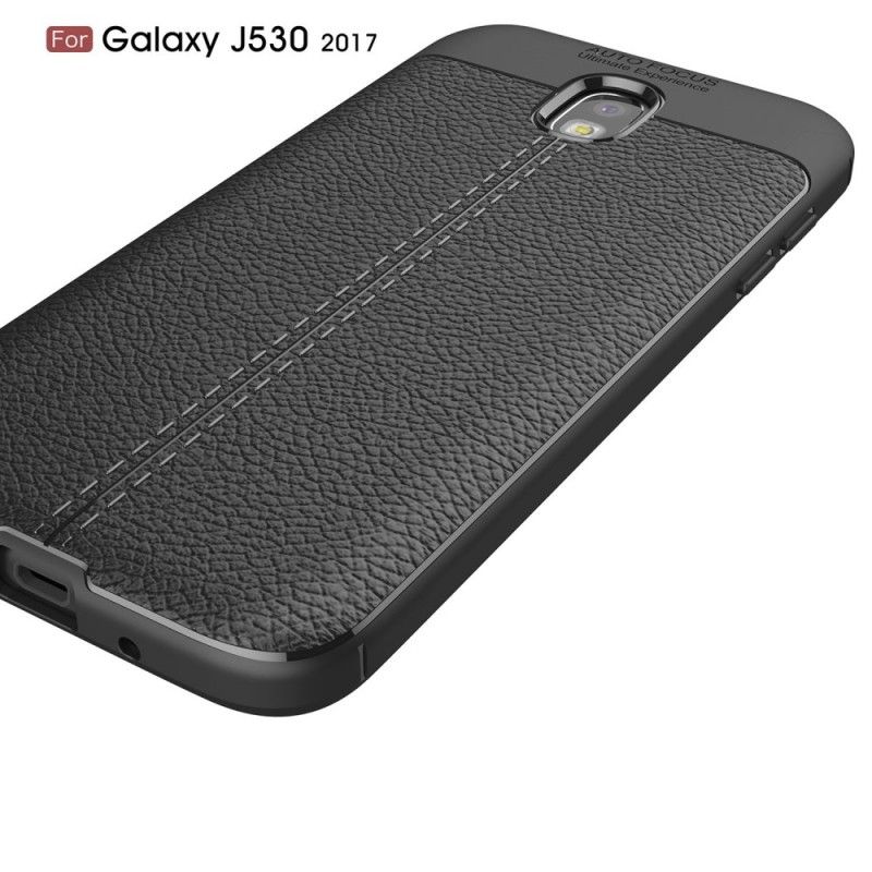 Case Kuoret Samsung Galaxy J5 2017 Harmaa Musta Puhelinkuoret Kaksilinjainen Litsi Nahkainen Vaikutus