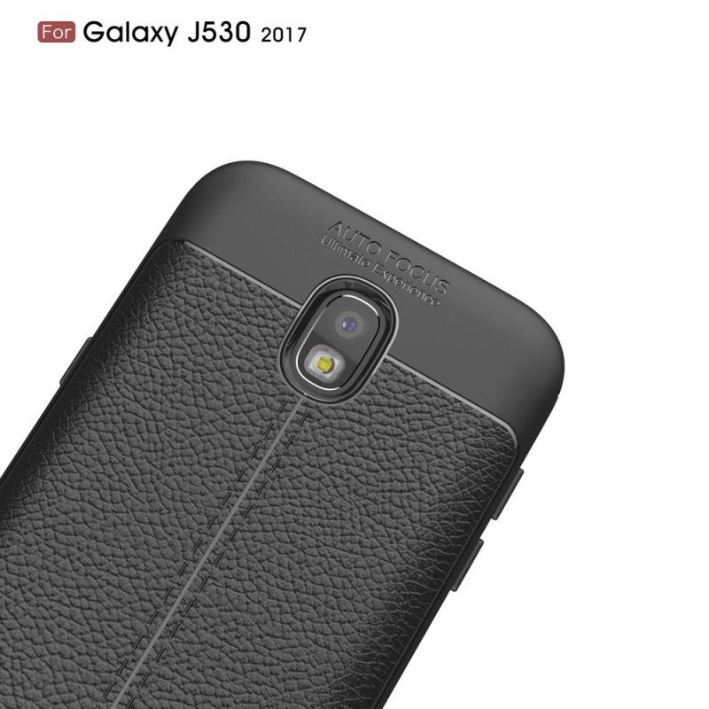 Case Kuoret Samsung Galaxy J5 2017 Harmaa Musta Puhelinkuoret Kaksilinjainen Litsi Nahkainen Vaikutus