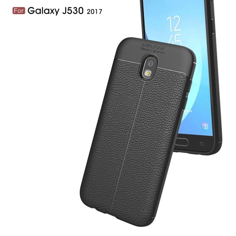 Case Kuoret Samsung Galaxy J5 2017 Harmaa Musta Puhelinkuoret Kaksilinjainen Litsi Nahkainen Vaikutus