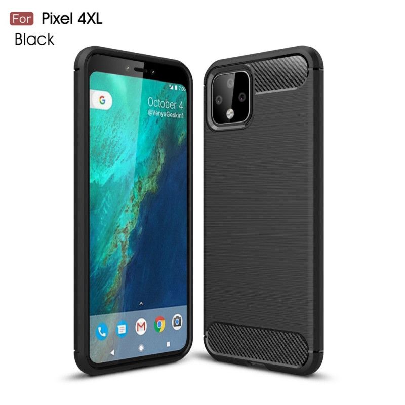 Kuori Google Pixel 4 XL Punainen Musta Harjattu Hiilikuitu