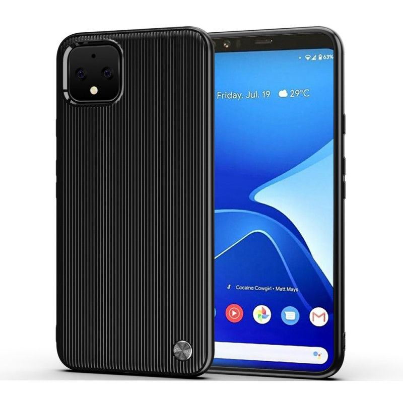 Kuori Google Pixel 4 XL Punainen Musta Kuvioitu Silikoni Suojakuori