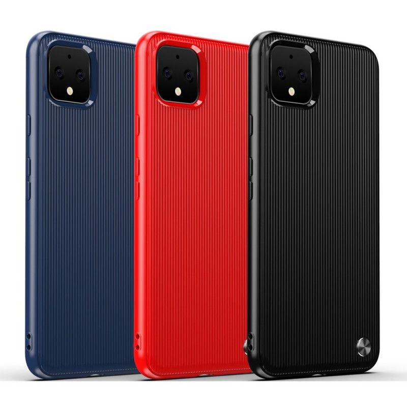 Kuori Google Pixel 4 XL Punainen Musta Kuvioitu Silikoni Suojakuori