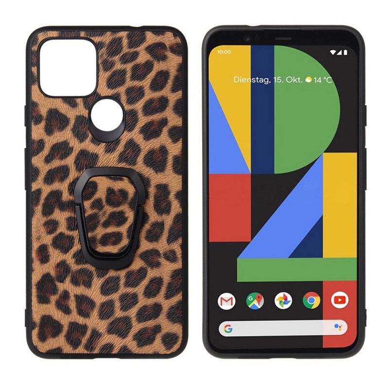 Kuori Google Pixel 4A 5G Leopardityyppinen Renkaanpidin