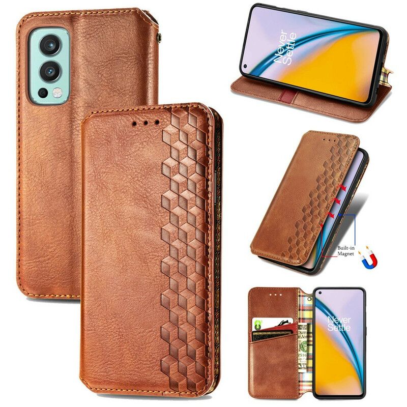 Flip Kotelot Oneplus Nord 2 5g Leather Effect Diamond Texture Suojakuori