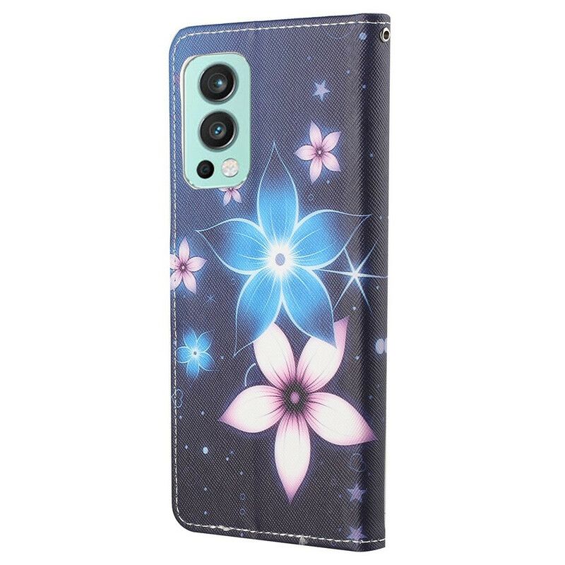 Flip Kotelot Oneplus Nord 2 5g Lunar Flowers Hihnalla