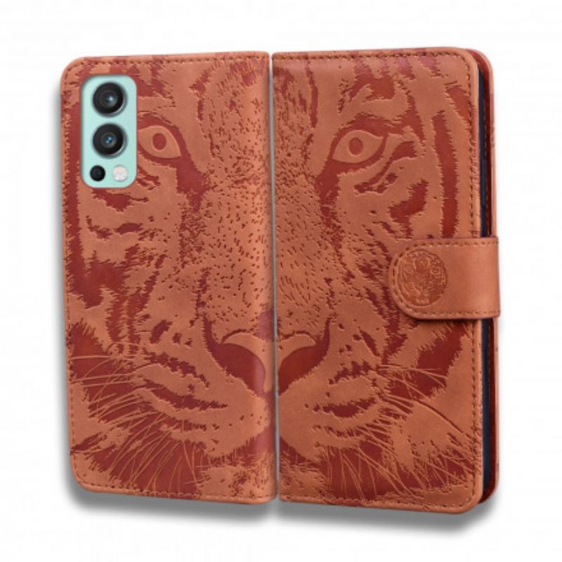 Flip Kotelot Oneplus Nord 2 5g Tiger Face Print