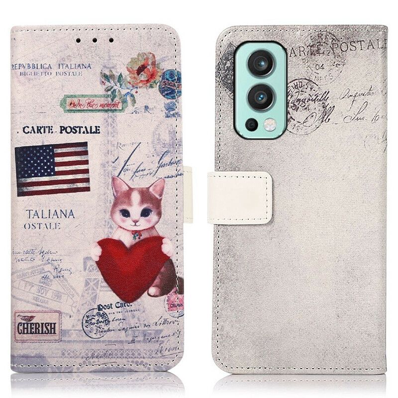 Flip Kotelot Oneplus Nord 2 5g Traveler Cat