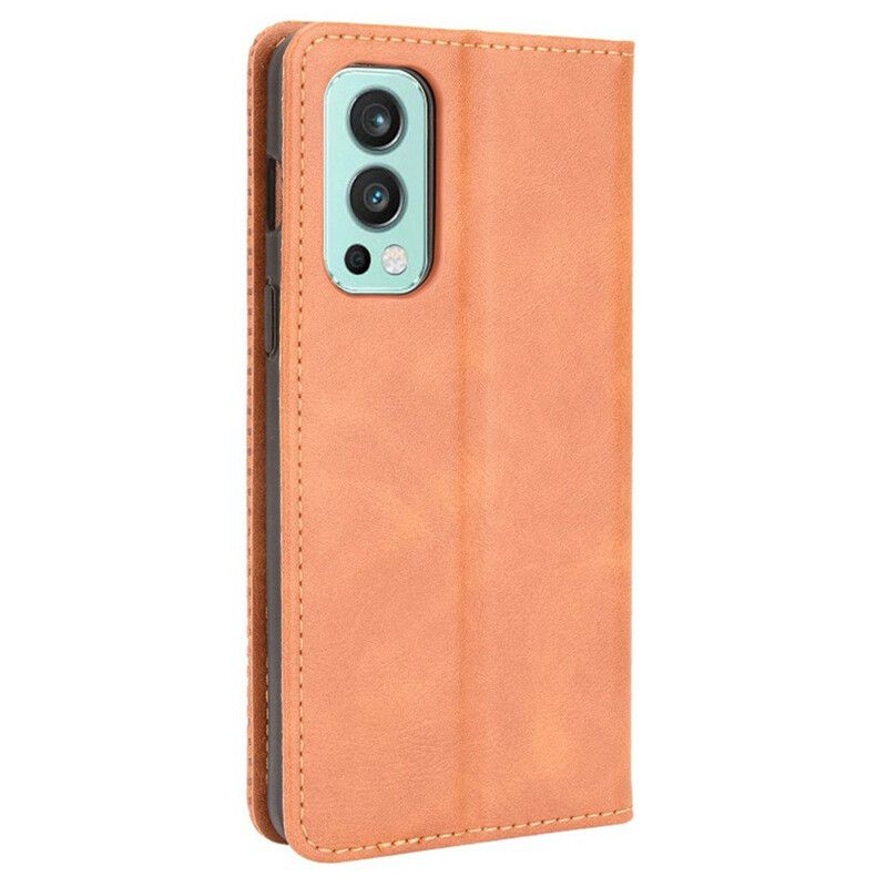 Flip Kotelot Oneplus Nord 2 5g Tyylitelty Vintage-nahkaefekti