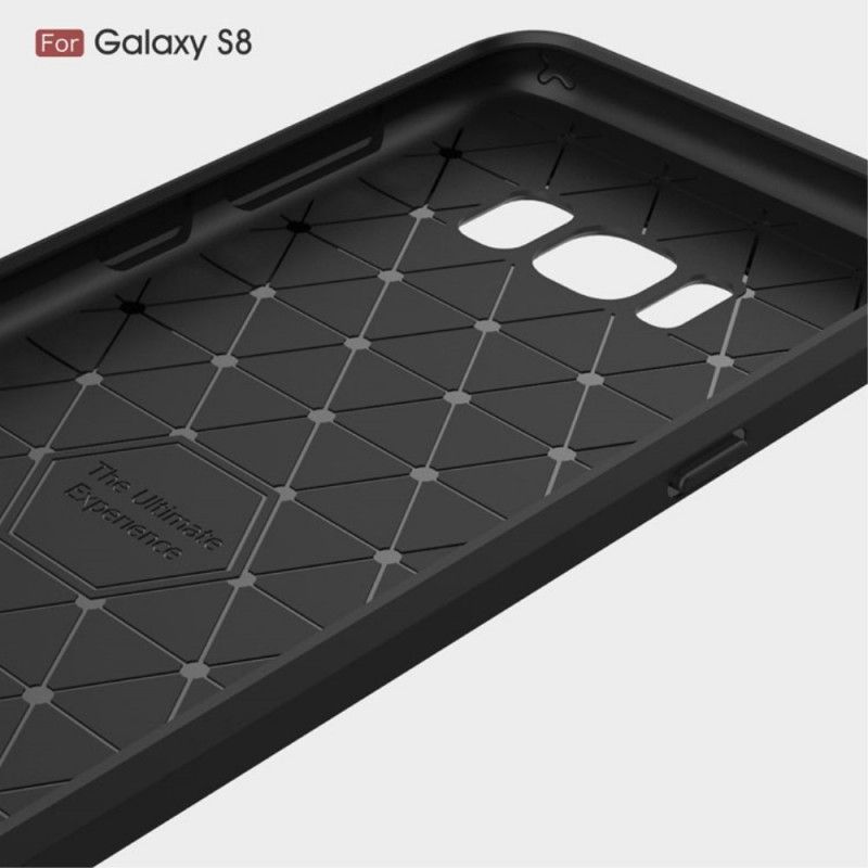 Case Kuoret Samsung Galaxy S8 Punainen Musta Puhelinkuoret Harjattu Hiilikuitu