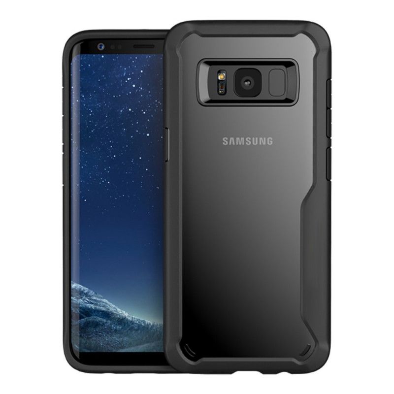 Case Kuoret Samsung Galaxy S8 Punainen Musta Puhelinkuoret Läpinäkyvä Hybridimalli