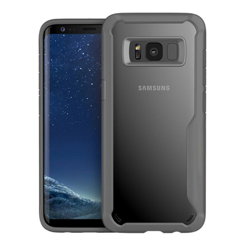 Case Kuoret Samsung Galaxy S8 Punainen Musta Puhelinkuoret Läpinäkyvä Hybridimalli