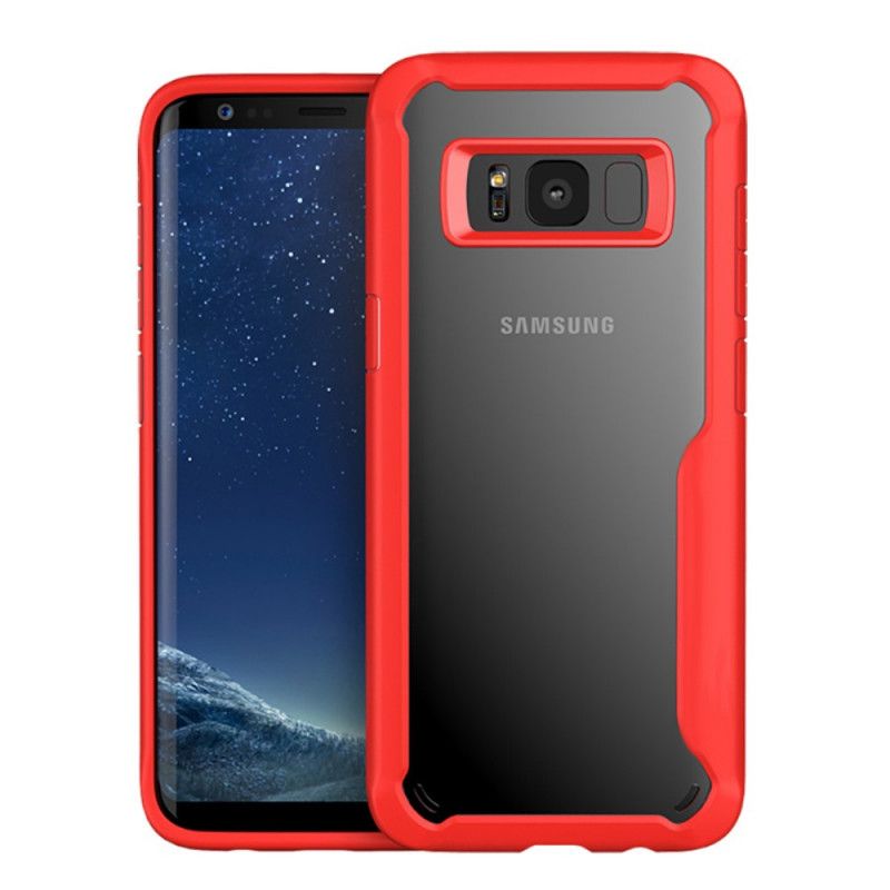 Case Kuoret Samsung Galaxy S8 Punainen Musta Puhelinkuoret Läpinäkyvä Hybridimalli