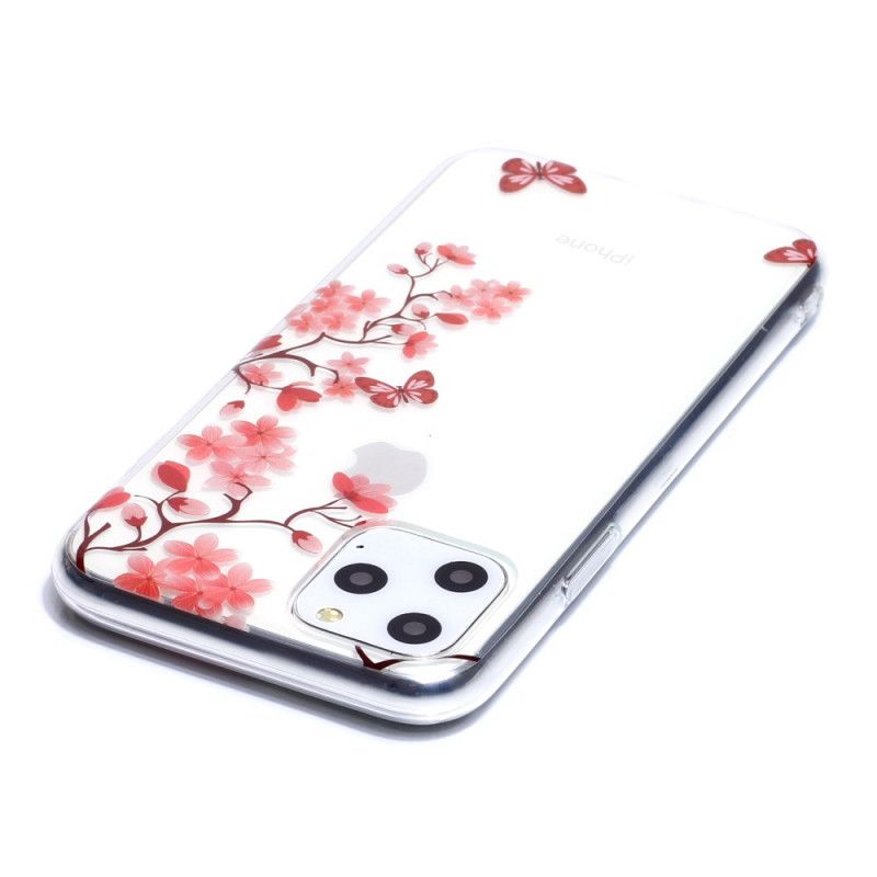 Case Kuoret iPhone 11 Pro Puhelinkuoret Läpinäkyvä Oksa Perhosilla