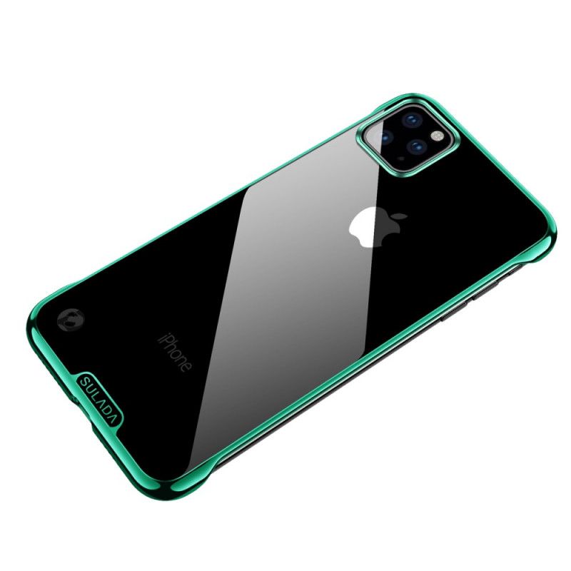 Case Kuoret iPhone 11 Pro Punainen Musta Puhelinkuoret Läpinäkyvä Sulada- Ja Metallivaikutus