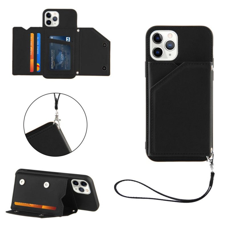 Case Kuoret iPhone 11 Pro Punainen Musta Puhelinkuoret Monikorttinen Handsfree-Tuki