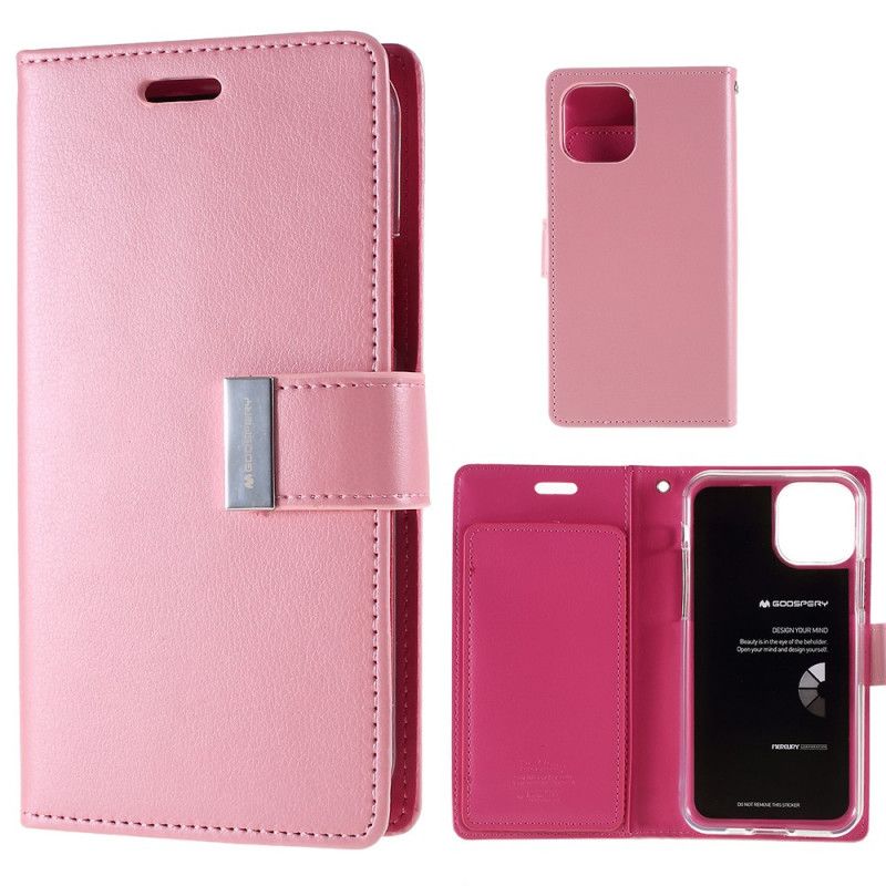 Flip Case iPhone 11 Pro Magenta Musta Elohopeametallilukko