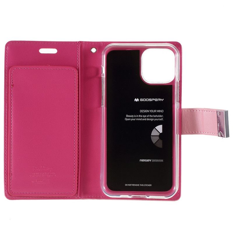 Flip Case iPhone 11 Pro Magenta Musta Elohopeametallilukko