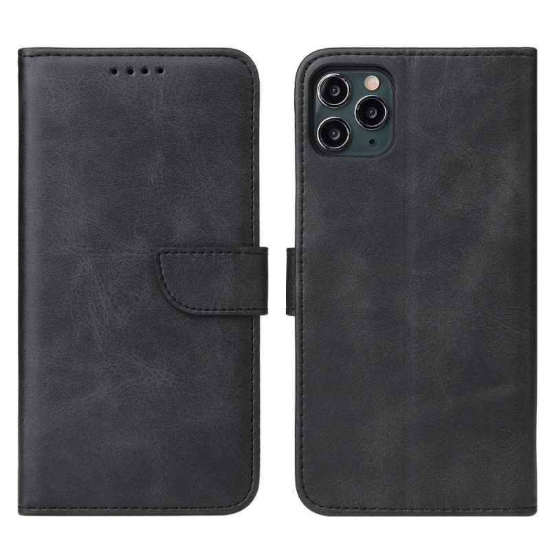 Flip Case iPhone 11 Pro Punainen Musta Vintage Nahkatyyli