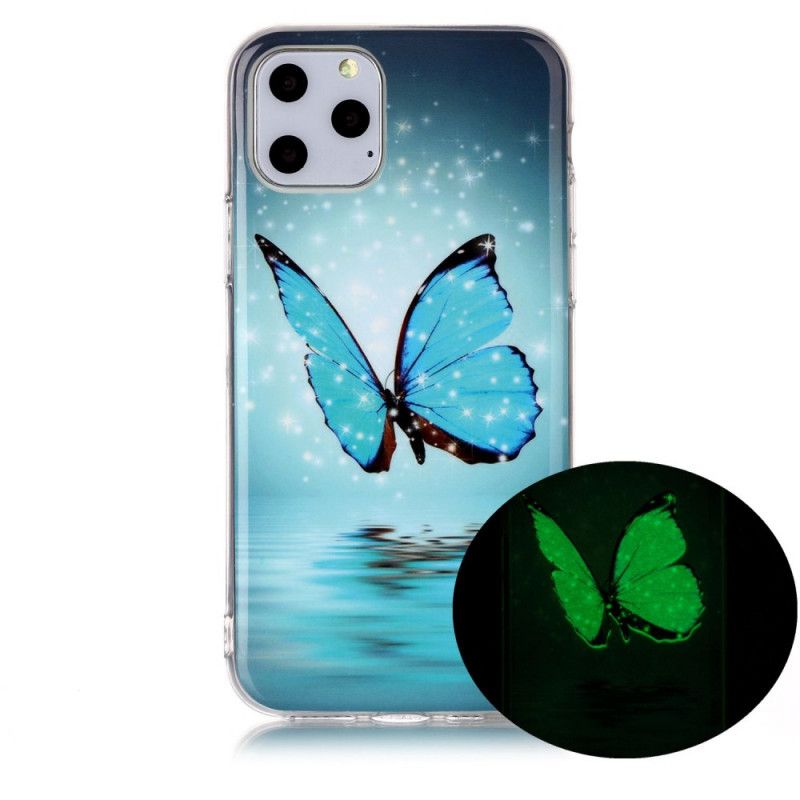 Kuori iPhone 11 Pro Fluoresoiva Sininen Perhonen Suojakuori