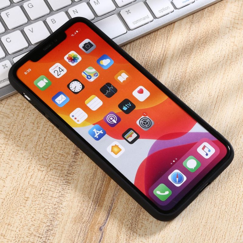 Kuori iPhone 11 Pro Harmaa Musta Keinonahka Ja Niitit