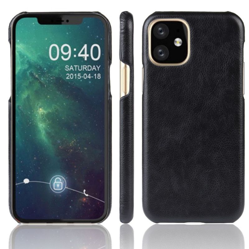 Kuori iPhone 11 Pro Harmaa Musta Litsi Nahkaa Suojakuori